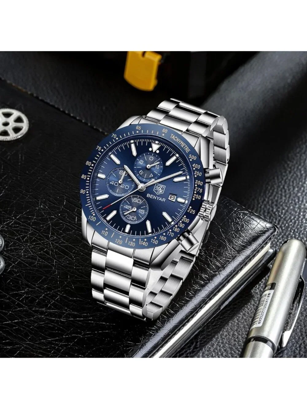 Stylish Men's Analog Quartz Chronograph Watch - Waterproof, Luminous, Casual